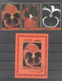 Ajman 1972 Flowers Violets set + perf. sheet used M.379, Stampilat