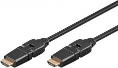 Cablu OEM HDMI tata 360 grade la HDMI tata 360 grade V1.4 5m Negru foto