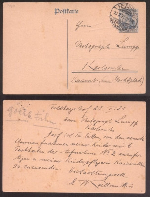 Germany Reich 1921 Old postcard postal stationery Feldberg to Karlsruhe DB.035 foto