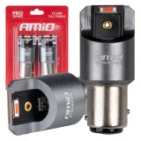 Becuri auto LED P21/5W rosu CANBUS 12V/24V pentru pozitii, 2 buc AMiO