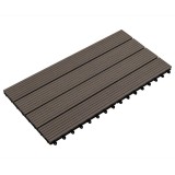 vidaXL Plăci pentru Deck 6 pcs Maro &icirc;nchis 60 x 30 cm Lemn compozit 42046686