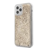 Husa Plastic - TPU Guess 4G Liquid Glitter pentru Apple iPhone 12 Pro Max, Aurie GUHCP12LLG4GSLG