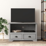 vidaXL Comodă TV cu 2 sertare &bdquo;BODO&rdquo; gri 91x43x56 cm lemn masiv de pin