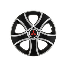 Set 4 Capace Roti 14 inchi (R14) Bis Gri-Negru, Compatibile Cu Mitsubishi
