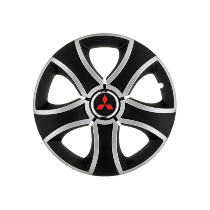 Set 4 Capace Roti 14 inchi (R14) Bis Gri-Negru, Compatibile Cu Mitsubishi