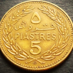 Moneda exotica 5 PIASTRES - LIBAN, anul 1972 * cod 3416
