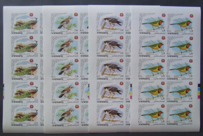 YEMEN K. -PASARI-10 X serie complecta 8 V.-Nedantelate-MNH**.- YK 006