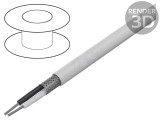 Cablu litat alb 20AWG Cu TFE -65&divide;200&deg;C 600V 100ft - Cablu electric alb 20AWG, rezistent la temperaturi extreme