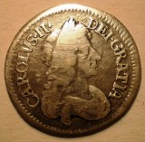 G.390 MAREA BRITANIE ANGLIA CHARLES II 3 THREE PENCE 1679 ARGINT