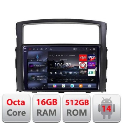 Navigatie Mitsubishi Pajero 2006-2018 Edotec Kit-452 8 core QLED 2K 16+512 360 Android Waze USB Navigatie Internet Youtube Radio CarStore Technology foto