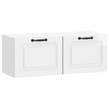 vidaXL Oglindă TV montată pe perete Alb foarte lucios Lemn prelucrat 899399