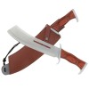 Maceta de vanatoare DEPOX&reg;, Last Blood, 40 cm, otel inoxidabil, maro, teaca piele inclusa