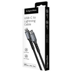 Cablu USB type C - Lightning certificat MFI 1m 3A bumbac OFC Kruger&amp;Matz