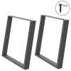 VidaXL Picioare de masă &icirc;n formă de U, 2 buc., antracit, 90x(72-73) cm, oțel