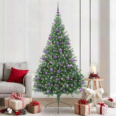 vidaXL Pom de Crăciun artificial pre-iluminat Verde 210 cm PVC 3397030 foto