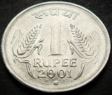 Moneda 1 RUPIE - INDIA, anul 2001 * cod 5118 = A.UNC