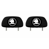 Set 5 huse tetiere negre, pentru gama auto SKODA NOU
