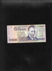 Rar! Uruguay 100000 100.000 nuevos pesos 1991 seria07013830 foto