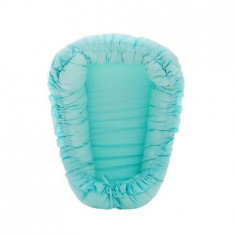 Baby Nest cu volanase, Cyan, Twindeco