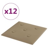 Cumpara ieftin Panouri de perete 12 buc. cappuccino 30x30 cm piele eco 1,08 m&sup2;