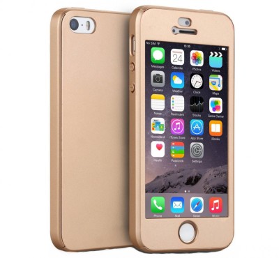 Husa Full Cover (fata + spate + folie sticla) pentru iPhone 5 / 5S / SE, Gold foto