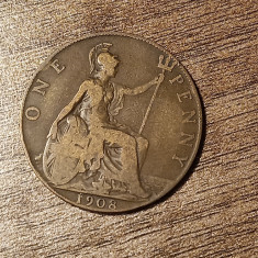 M3 C50 - Moneda foarte veche - Anglia - one penny - 1908