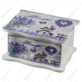 Cutie de bijuterii muzicala din lemn cu sertar si oglinda 16&times;9 CM &ndash; Lavender