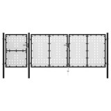 Cumpara ieftin Poartă de grădină, negru, 400 x 125 cm, oțel