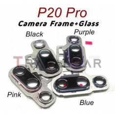 Geam camera foto Set Huawei P20 Pro Albastru Original