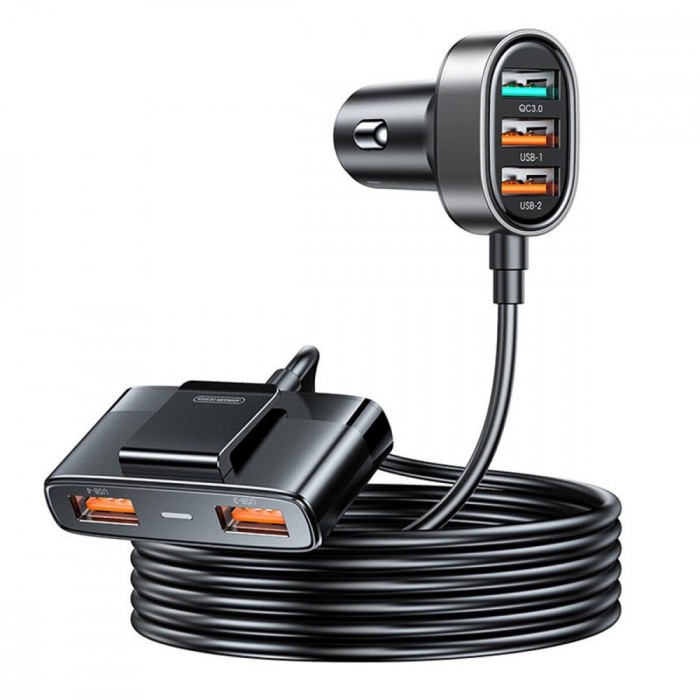 Incarcator rapid pentru masina Joyroom JR-CL03 Pro, 5x USB-A, 45W, Negru