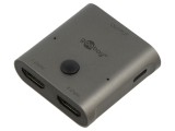 Switch HDMI Goobay 77791, 2 intrări HDMI gri, ieșire HDMI metalică