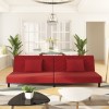 Canapea Extensibila 2 Locuri vidaXL, Catifea Rosu Vin, 2 Perne Decorative, 200x84.5x69 cm, Cadru Lemn