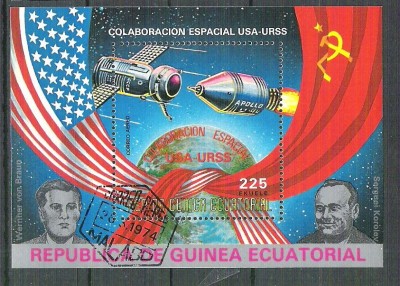 Eq. Guinea 1975 Space, perf. sheet, used N.006 foto