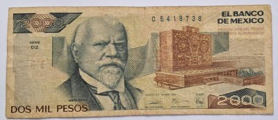 Mexic, 2000 Pesos 1989 foto