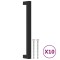 Manere de dulap, 10 buc., negru, 192 mm, otel inoxidabil