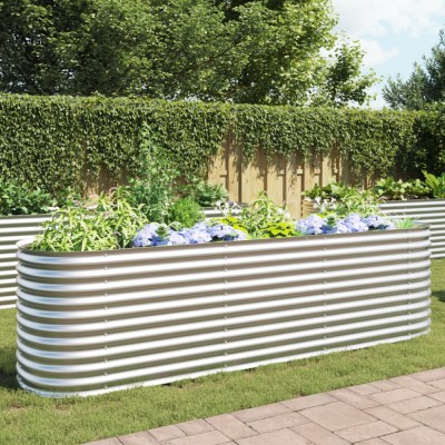 Gossi strat inaltat de gradina argintiu 320x80x81 cm otel galvanizat foto