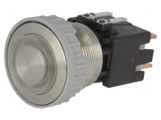 Comutator Anti-vandalism DPST-NO 12A 250VAC IP64 &Oslash;22mm