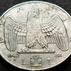 Moneda istorica 1 LIRA - ITALIA FASCISTA, anul 1942 *cod 5258 B - MAGNETICA!