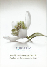 Romania, Bioclinica, calendar de buzunar, 2011 foto
