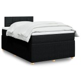 vidaXL Pat box spring cu saltea, negru, 120x200 cm, textil 3289725