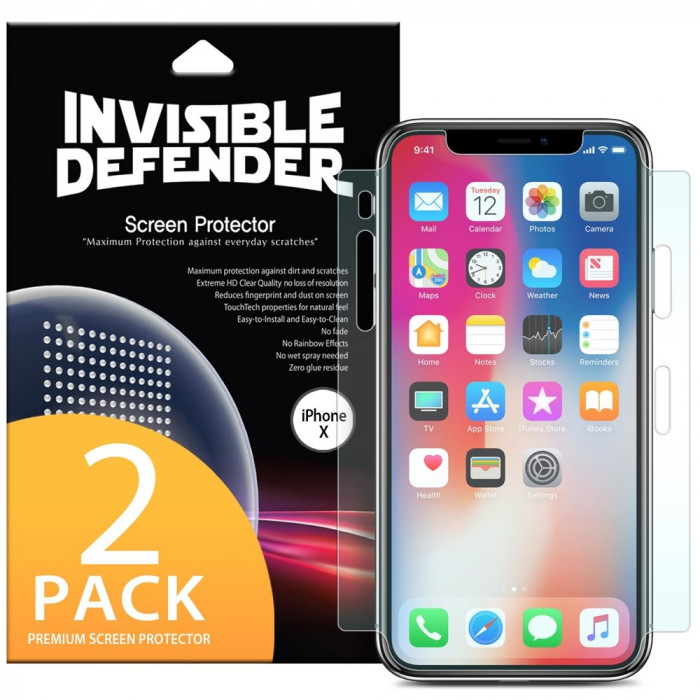 Folie de Protectie Full Cover APPLE iPhone X / XS (2 buc.) RINGKE