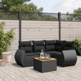 Cumpara ieftin Gossi set mobilier de gradina cu perne, 5 piese, negru, poliratan