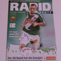 Program meci fotbal RAPID VIENA-ANDERLECHT (UEFA CUP 04.10.2007)