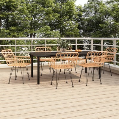 vidaXL Set mobilier de grădină, 7 piese, poliratan foto