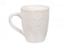Cana Ceramica Alba cu Model Inimi. Valentine's Day, 8.5 x 10 cm, 350ml, Oem