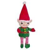 Jucărie de Crăciun Elf Plush cu Caciulă Roșie 20cm, CMCLASS