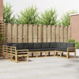 vidaXL Set de canapele de exterior cu pernă 10 pcs Alb și antracit 3388291
