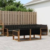 Cumpara ieftin Set de canapele de exterior 7 buc. 7-Locuri Natural si Negru