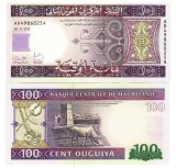 Bancnota Mauritania 100 Ouguiya 2015 P-16b UNC Africa