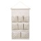 Husa organizator de perete pentru accesorii cu buline si dantela, 8 compartimente, agatatoare, 35 cm x 60 cm, bej, ConceptSeller